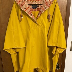 Pendleton Mustard Yellow Poncho with Patterned lined Hood